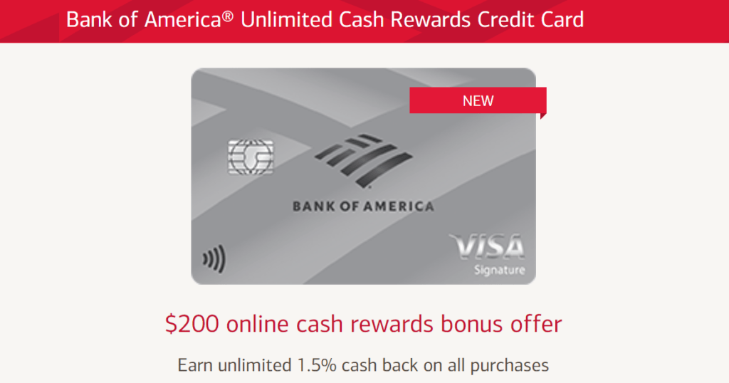 Bank of America Unlimited Cash Rewards Credit Card