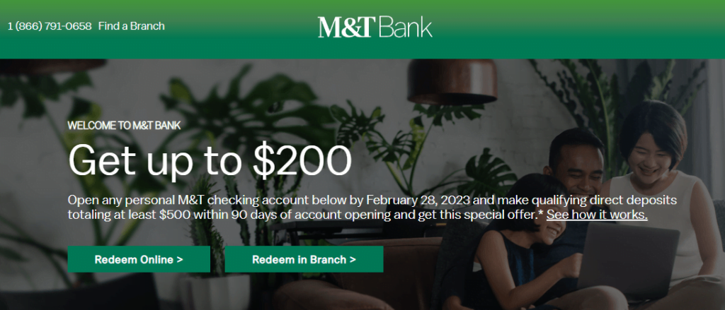 M&T Bank Checking Account Bonus