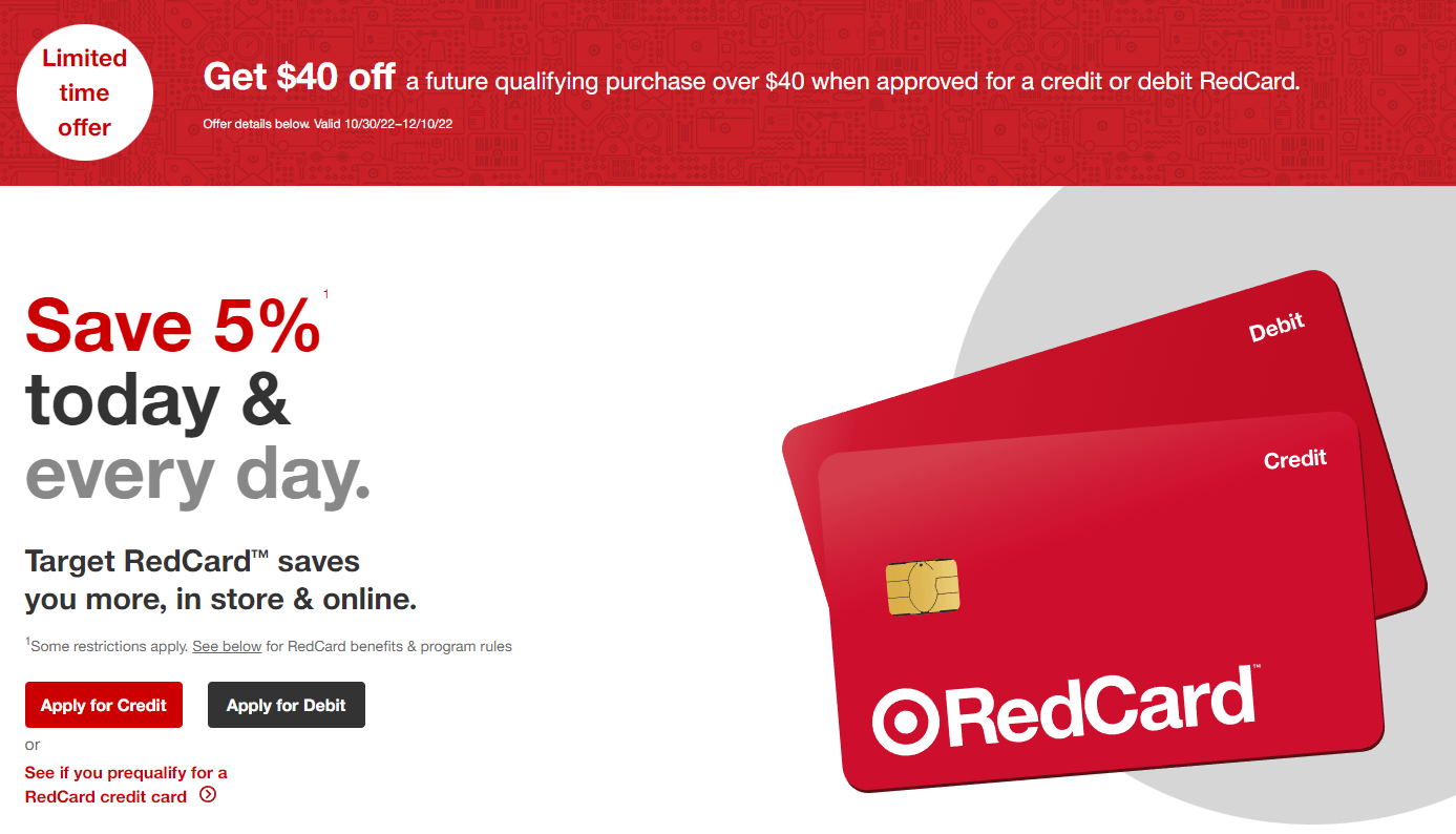 $40 Target RedCard Bonus