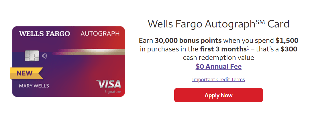 Wells Fargo Autograph Card Bonus